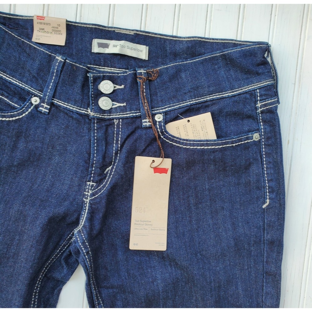 Levis 524 Too Superlow Bootcut Skinny Jeans Dark Wash 9M W29 L32 NWT